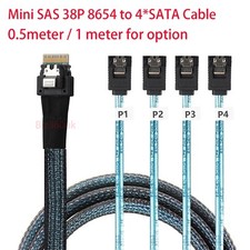 SAS SFF-8654 to 4 port SATA 7pin Target Hard Disk Cable SATA Cable to SAS 0.5-1m