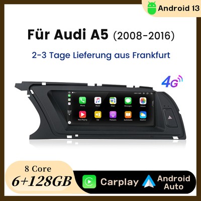 6+128G Carplay Für Audi A5 08-2016 Android 13 Autoradio WIFI GPS Navi BT FM DAB+