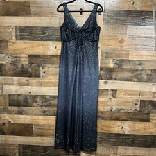 Alex Evenings Black Ombre Sparkle Sleeveless Long Dress Women's Size 12