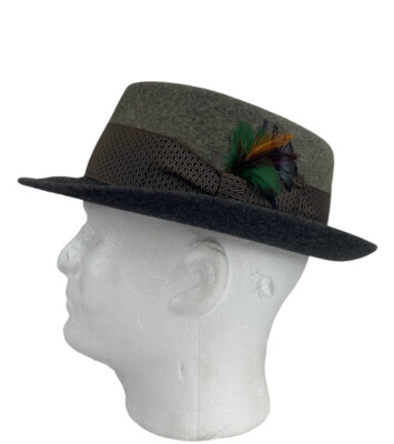 VTG Pilgrim Gray Fedora Hat Swing Dance Cushion Comfort  display picture 2
