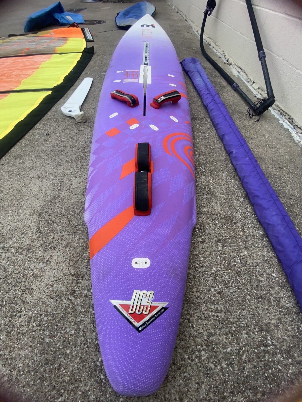 Mistral Prodigy Escape Panders Windsurfer Board Lot W/ Sails & Poles