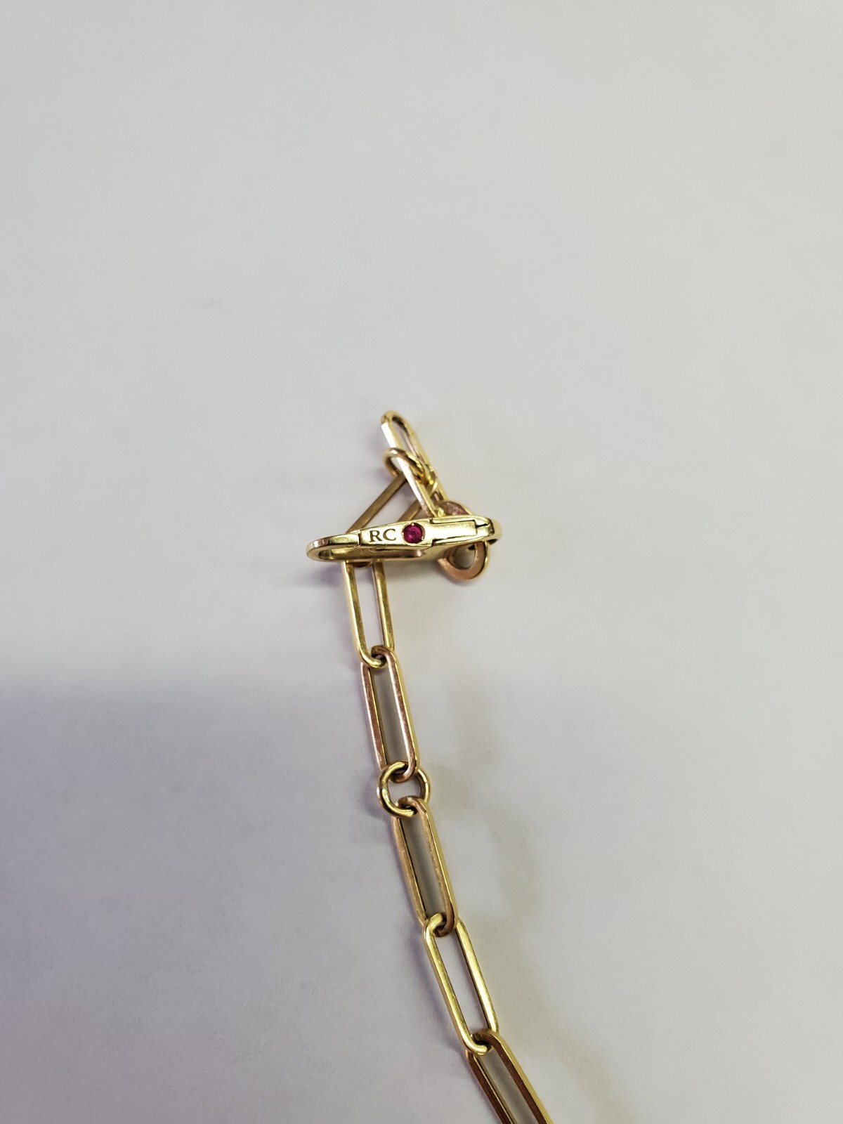 Roberto Coin Paper Clip Link Chain Bracelet 18k Yellow Gold Italy 7" eBay