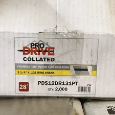 FRAMING NAILS 28 degree PAPER TAPE 3 1/4”x .131 Ring Shank (2000)