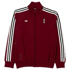 adidas Ajax Amsterdam Anniversary Track Top JF2743 Burgundy Men's Soccer Jersey