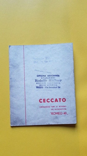 Ceccato Micromotore Romeo 48 1954 spare parts catalog ORIGINAL parts catalog