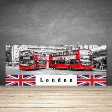 Kitchen rear wall glass toughened glass splash guard 125x50cm London buses art