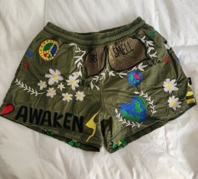 Adidas Pharrell Williams Shorts Women Size Small Embroidered Boho - Main Image