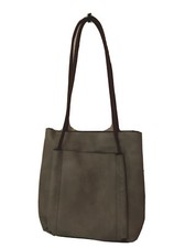 grey canvas handbag