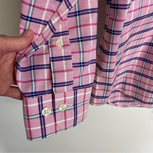 Camicia uomo Brooks Brothers rosa a quadri con bottoni taglia S - Foto 6 di 10
