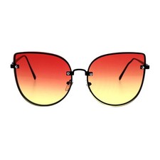 Foxy Round Cateye Butterfly Sunglasses Womens Fashion Ombre Color Lens