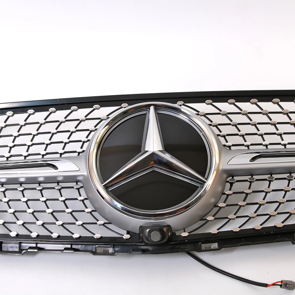 Front Upper Grill W/LED Emblem For 2015-2019 Mercedes Benz X253 GLC300 GLC350 Foto 4 de 4