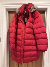 Bnwt Lands End Red Colour Padded Feather & Down Coat Uk 2xl