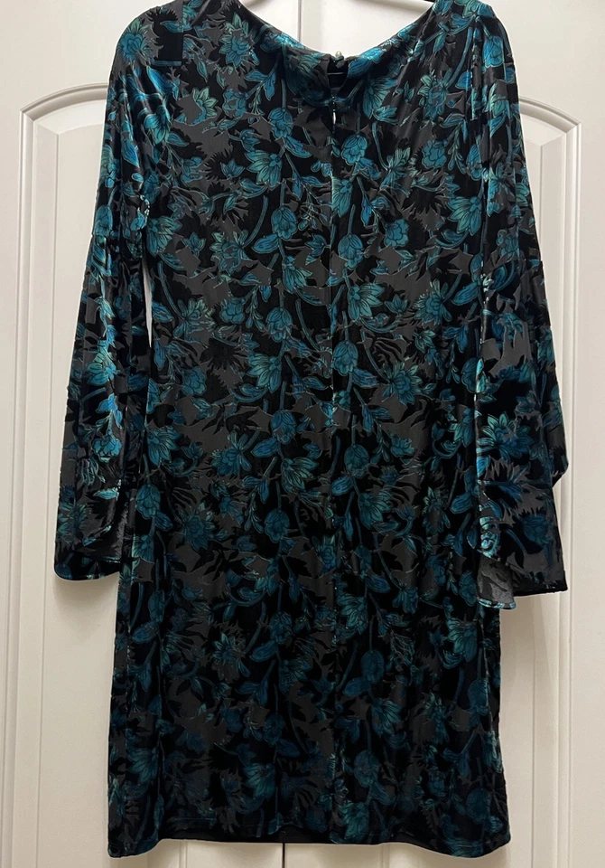 Vestido The Limited Collection Burnout Paisley Terciopelo Manga Campana Bruja S Foto 4 de 4