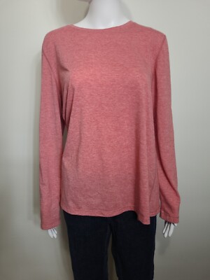 Danskin Long Sleeve Top Womens Size Large Pink Loose Fit Tee Top