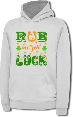 Rub Me For Luck St Patrick's Day Hoodie Shamrock Ireland Paddy's Day Hooded Top