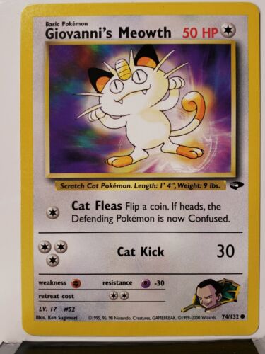 Giovannis Meowth 74/132 - VLP / NM Gym Challenge Pokemon Card $2 Flat Shipping - Picture 1 of 2