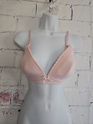 Lamaze Pink Nursing Bra size XL Wireless Clip-down Lightly Lined Adjust-Straps