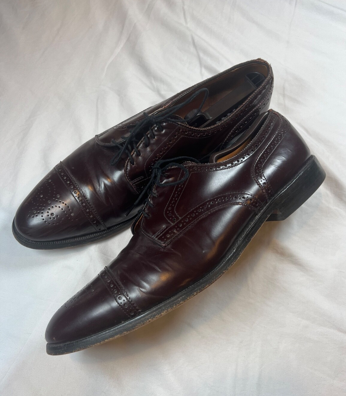 SAOLA Scarpe eleganti Allen Edmonds Sanford Oxford a coda di rondine rosso scuro pelle uomo 13B USA