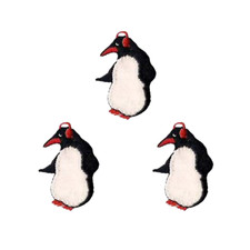Penguin with Earmuffs Patches (3-Pack) Christmas Embroidered Iron On Patch 