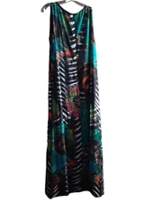 Vintage Patrizia Luca Milano Dress Maxi Cocktail Pool Party Colorful M