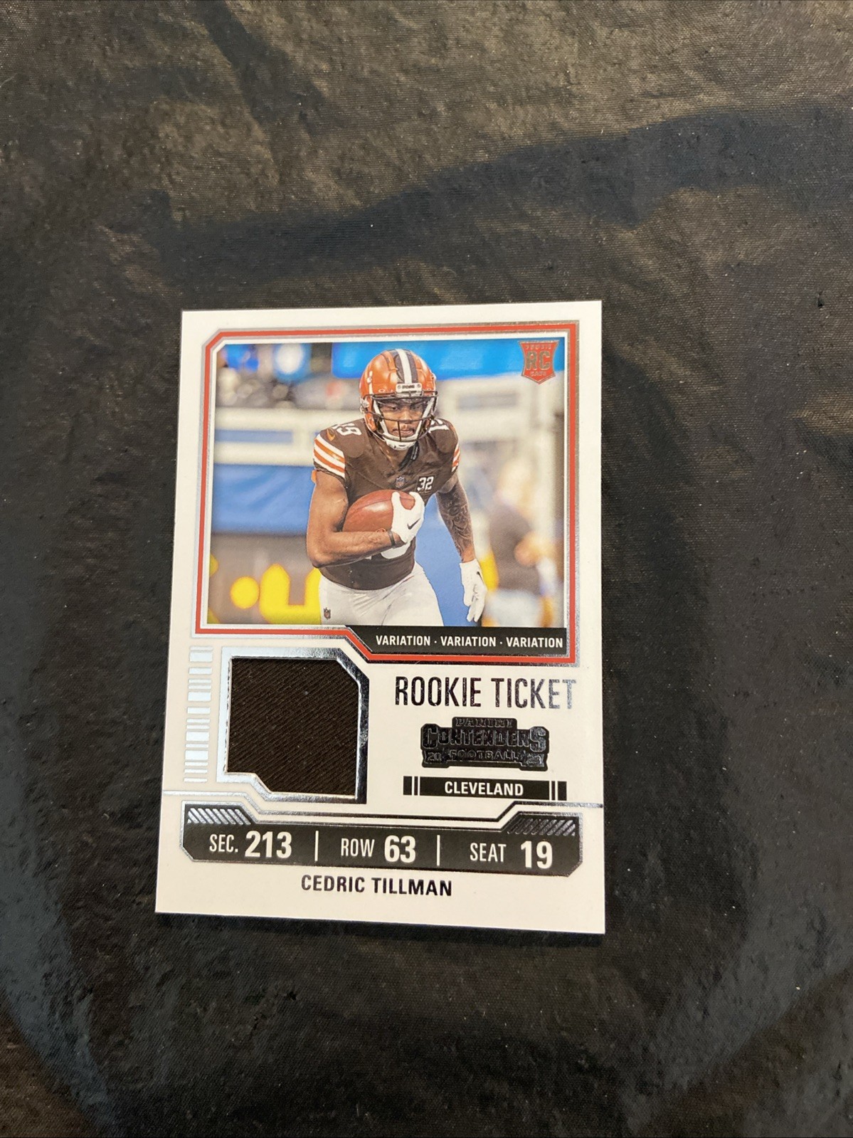 Cedric Tillman Panini Contenders Rookie Ticket Swatches #TS3V Base