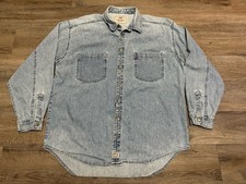 VTG Levi's 1995 Red Tab Denim Shirt Men's XL Light Wash Cotton Button Down 90s