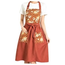 Pinafore Aprons for Women with Pockets, Floral Apron Dress for Cooking - Flower