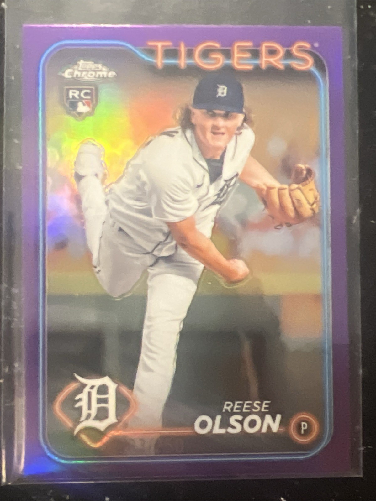2024 Topps Chrome - Reese Olson #40 Purple Refractor /250 (RC)