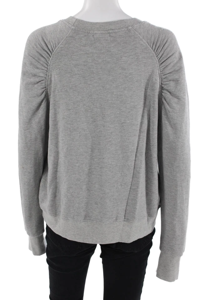 Suéter pulôver feminino Sundry cinza gola redonda manga longa tamanho 2 - Imagem 3 de 4