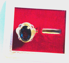 ROSS SIMONS Designer VERMEIL STER. SILVER SMOKY QUARTZ GEMSTONE COCKTAIL RING