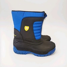 Arctic Shield Snow Boots Boys Size 2 Blue Black AS-KSB101-BL Excellent Zip Up