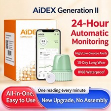 AiDEX Gen2th Continuous CGM Monitor 15-Day Sensor Real Time Blood Sugar Tracking