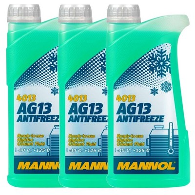 3 x 1 Liter MANNOL Antifreeze AG13 Hightec -40°C Kühlerfrostschutz grün