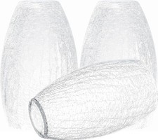 Crackle Clear Glass 4x7.8in Pendant Light Shade Replacement Set of 3 