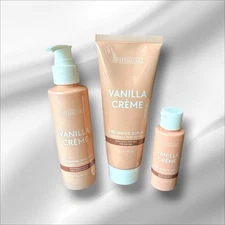 The Spathecary Vanilla Crème Pre-Shave Scrub, Shave Oil & Post-Shave Serum Trio