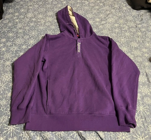 Sweat à capuche pull Plackett contraste suprême taille M SS16 violet