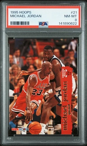 Michael Jordan PSA 8 Card Hoops 1995 Chicago Bulls #21 GOAT