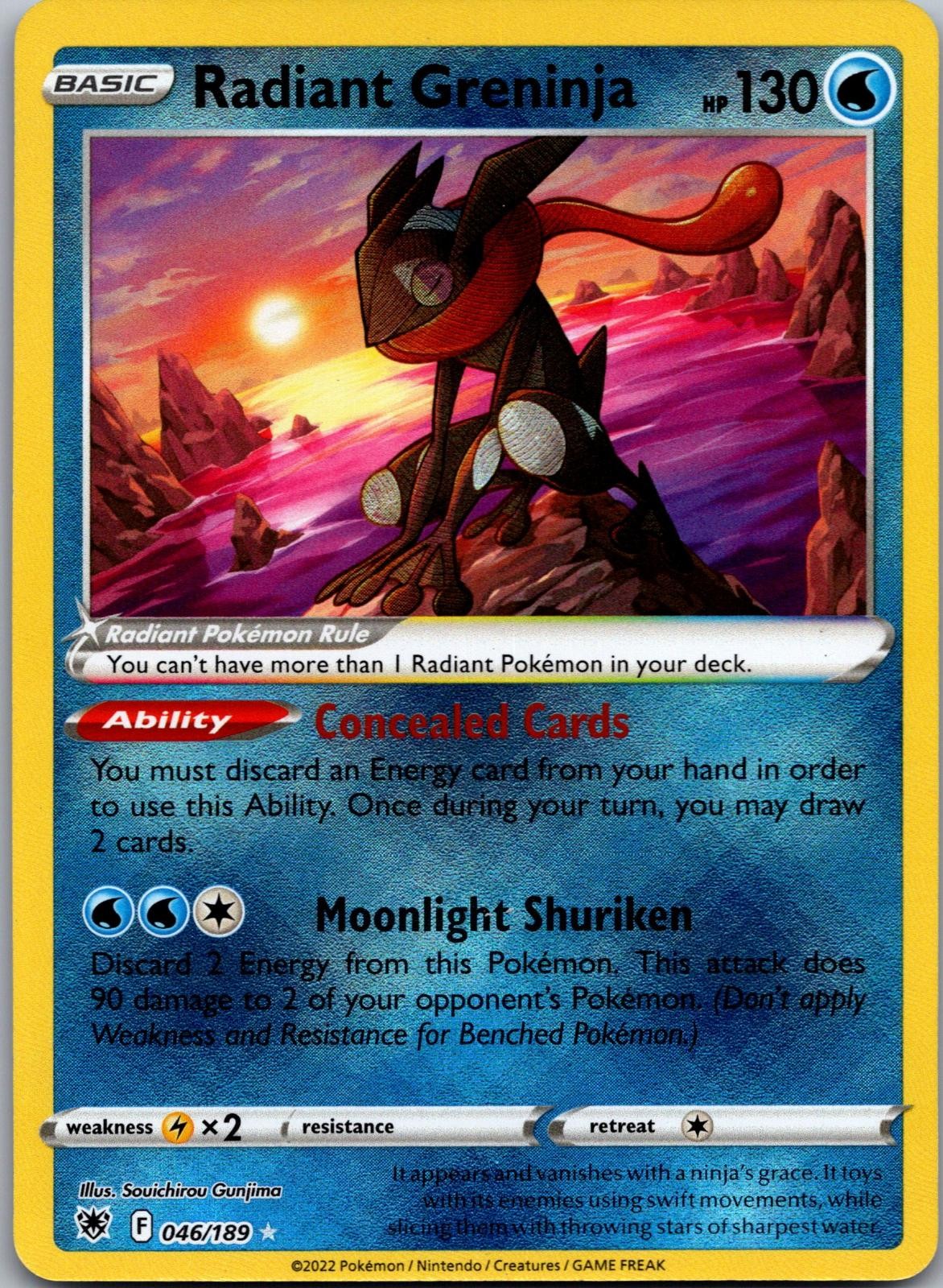 Radiant Greninja 046/189 Radiant Rare Astral Radiance Pokemon Holo LP