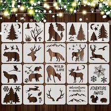 20 Pieces Forest Animal Stencils For Painting On Wood Reusable Wildlife