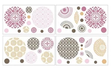 CoCaLo Iris Collection Removable Wall Appliques: Contains (4) 10" x 18" Sheets