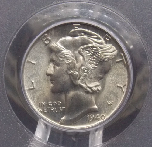 1940 "D" Mercury SILVER Dime 10c PCGS MS66 FB #292 *FULL BANDS* Unc BU ECC&C Inc