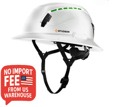 STUDSON SHK-1 Type II Class C Full Brim Vented Safety Helmet White Carbon Fiber