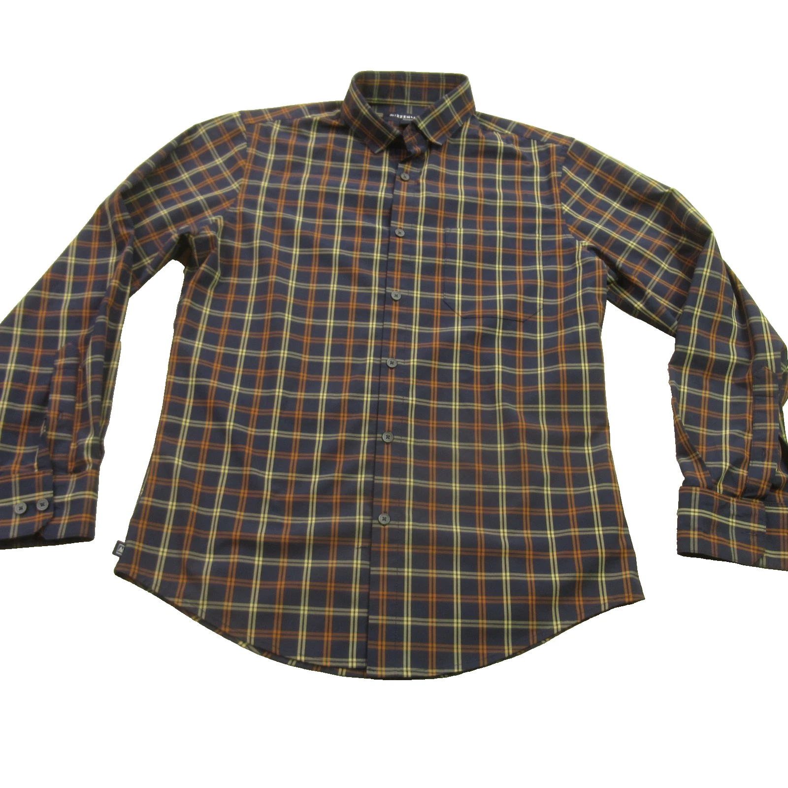Mizzen Main Shirt Mens Small Long Sleeve Button Front Checks Lightweight