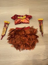 Girls Rhinestoned fire inspired dance costume, roughly kids size 6-7