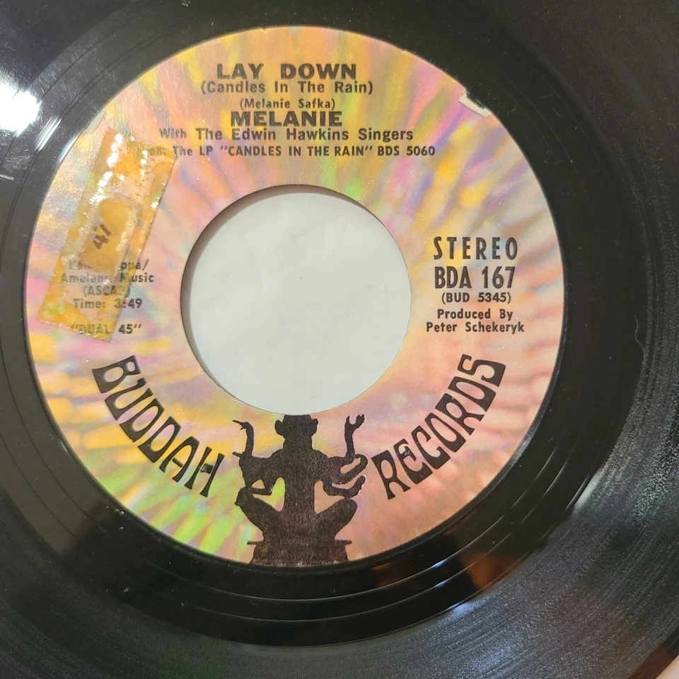Melanie ~ Candles In The Rain/ Lay Down ~ Buddah 45 RPM Record - Image 4 of 4
