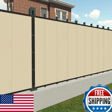 Patio 6x25 Fence Privacy Screen Beige Mesh Shade Fabric Outdoor Windscreen