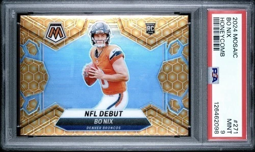 2024 Bo Nix Panini Mosaic Honeycomb Rookie PSA 9
