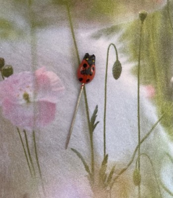 Teeny Work Of Art, Antique Ladybug On Pin