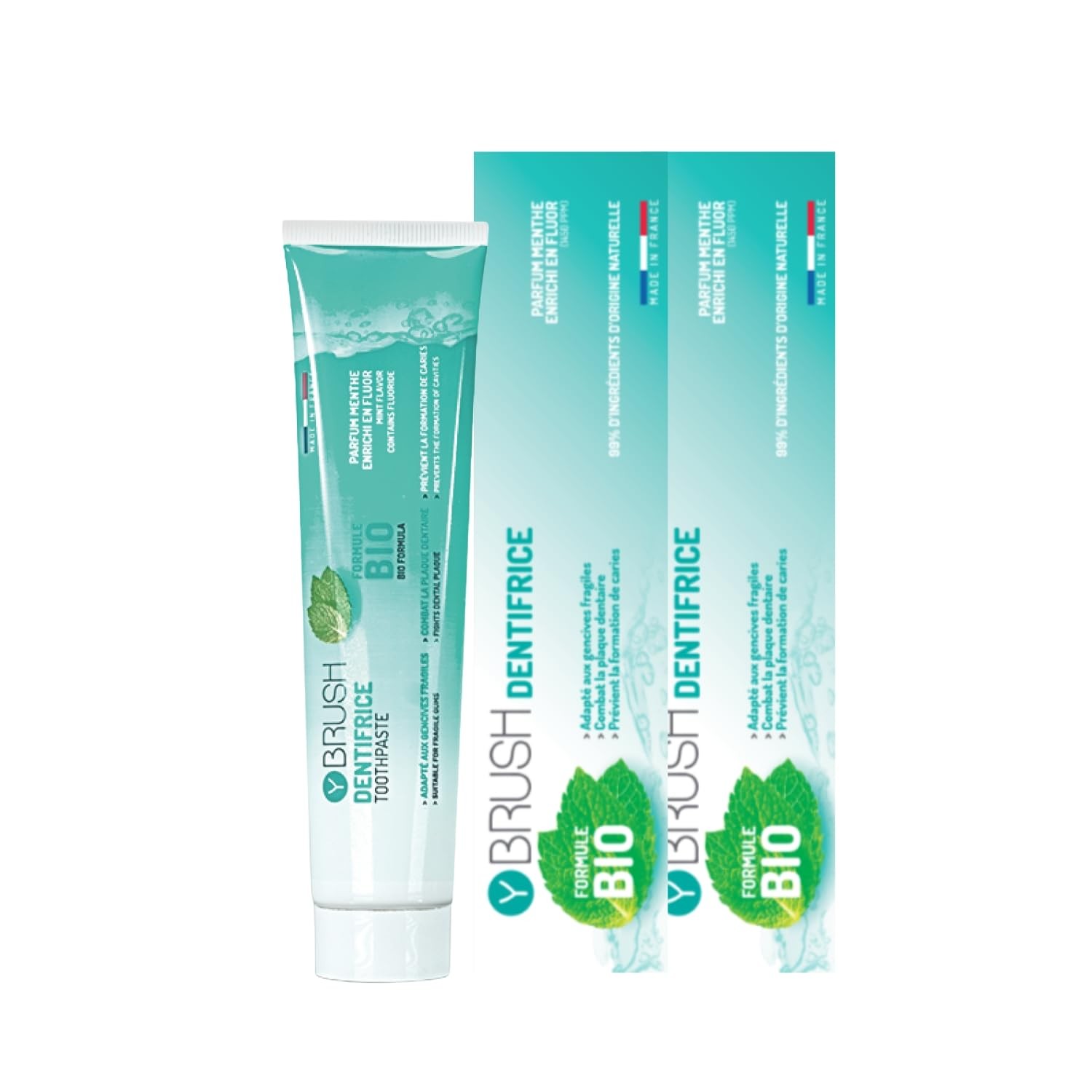 Dentifrice bio menthe pour la routine matinale en lot de 2