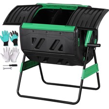 53 Gallon Outdoor Gardening Large Compost Bin with Door Large Composting Tumbler